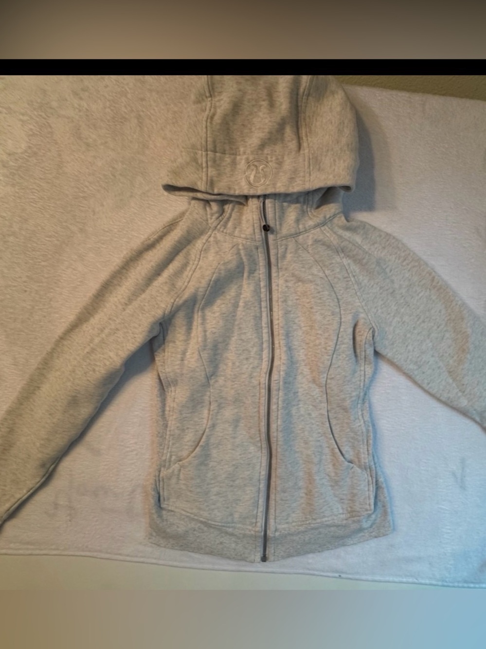 `Lululemon Scuba Full Zip Hoodie Heathered Gray Sz 6 - Picture 4 of 16